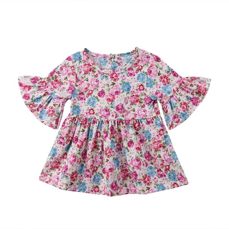 Floral Baby Girls Short Sleeve Cut Dresses Party Pirncess Dress Outfit Sundress For 2018 | Детская одежда и обувь