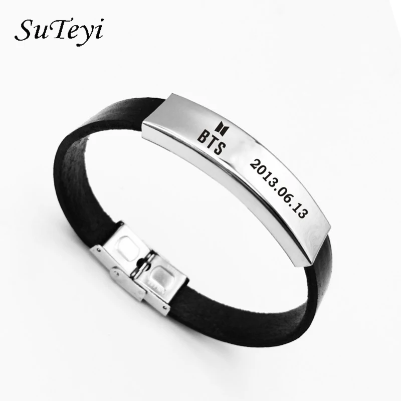 

Suteyi KPOP Army BTS Love Yourself Album Bangtan Boys Sport Silicone Fan Friendship Wristband Bracelets SUGA JIN JIMIN V