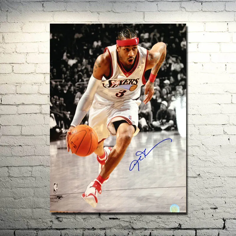 Allen Iverson Basketball Star Silk Cloth Poster 13x18 inch Basketball Pictures for Home Wall Decor 006