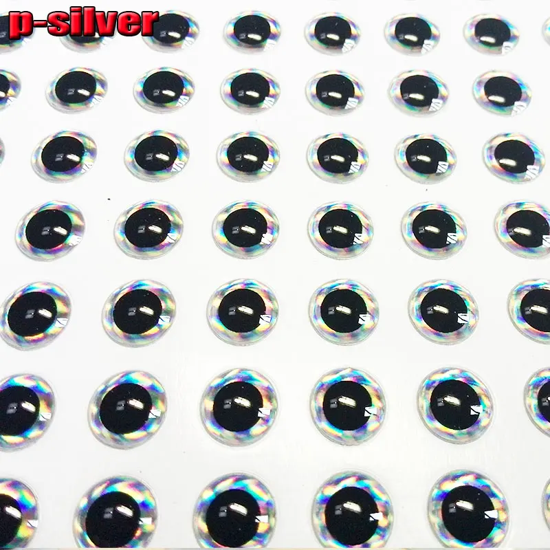 High-quality silver 3D fishing lure eyes no-easy to move soft glue