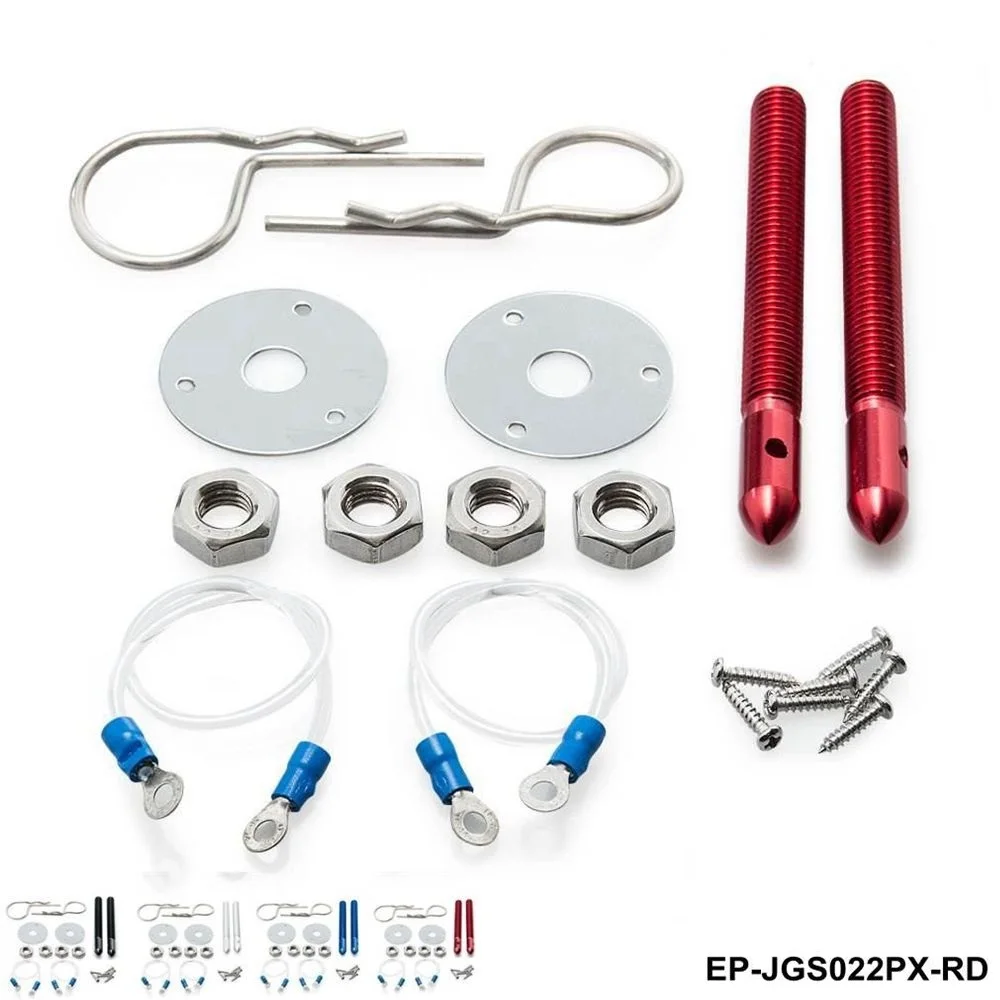 1Pair Spring type boot hold down hooks bonnet stainless steel pin trunk EP-01608 EPMAN 1PC