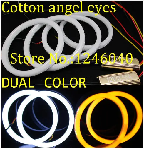 

Dual color Cotton LED Angel eyes halo ring kit DRL turn signal light lamp for BMW E30 E32 E34 White&amber