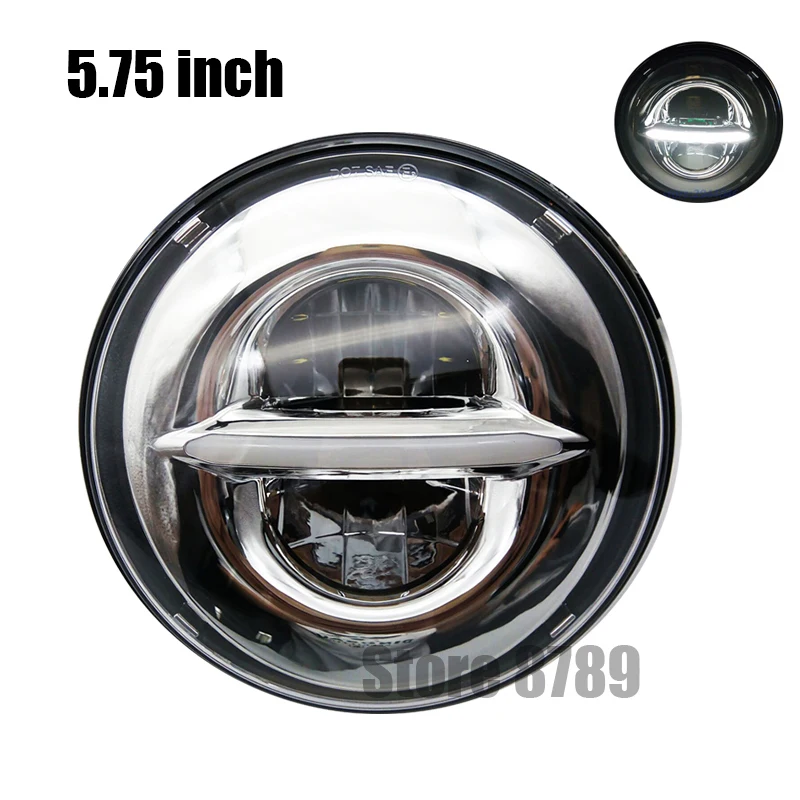 

5-3/4 Inch Projector LED Headlight With White DRL For Harley Street 500 XG750 Iron XL883 Sportster 72 1200 5.75" Round Headlamp