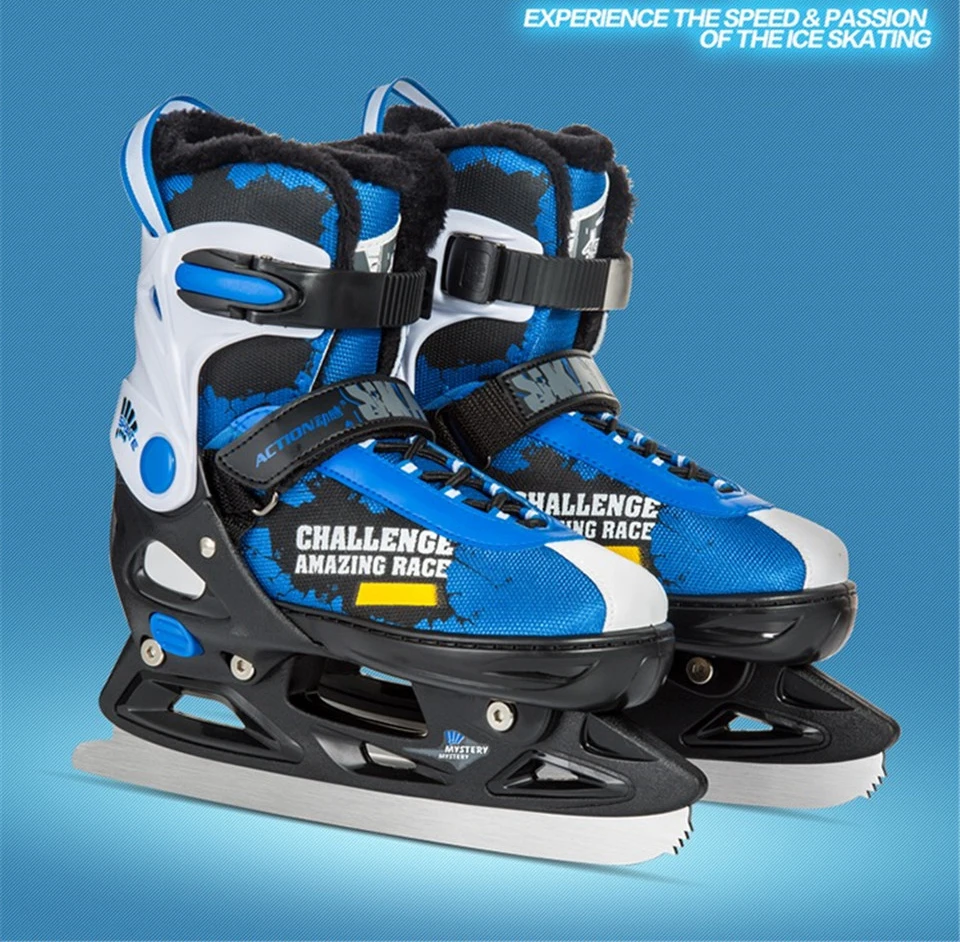 Взрослый ребенок Регулируемый ледяной скейт обувь для трюков мяч для льда коньки нож с орнаментом нож для хоккея лед Скейтбординг Patines ID14