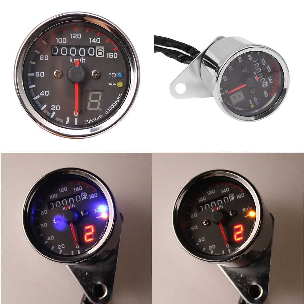 

Motorcycle Digital Odometer Speedometer Tachometer Gauge With LED Indicator For Modern