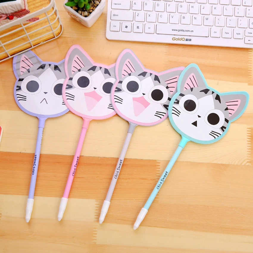 

Cute Kawaii Fan Style Cool Cheese Cat Gel Pen Writing School Office Supply Student Prize Gift Stationery Signing Pen