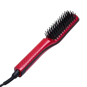 

Red Portable Rapid Heating Beard Comb Quick Straighten Hair Multipurpose Curler Ceramic Beard Comb 6 Adjustable Temperatures