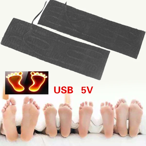 2 шт./компл. 5В USB электрическая грелка для ног руки теплые подушки коврик из углеродного волокна Универсальный Автомобильный интерьер теплая одежда Pad