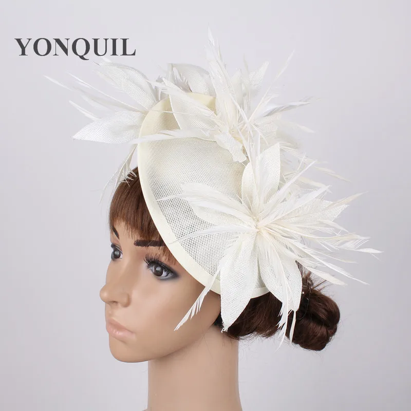 

2018 New ivory hair chapeu fascinator pillbox hats wedding elegant headband fedora marry event headdress for ladies party