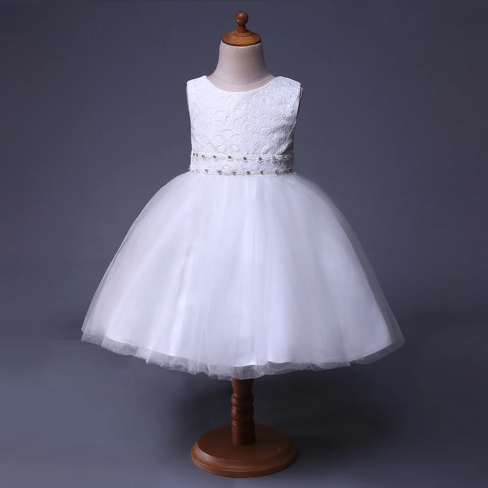 simple white flower girl dress