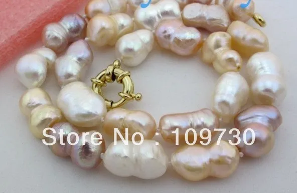 

Jewelry 0012175 White Pink Lavender Twins Freshwater Pearl Necklace
