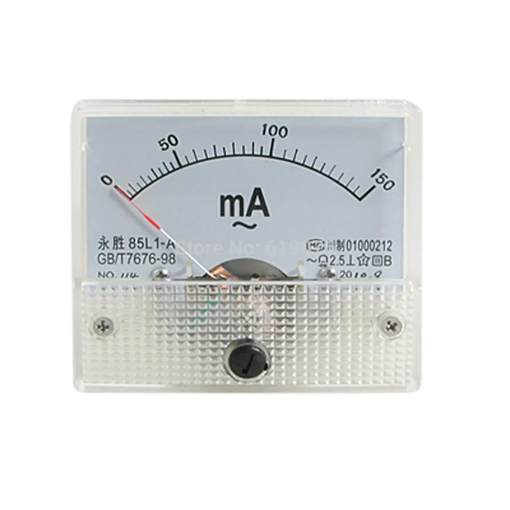 AC 0 150mA Rectangle Analog 85L1 A Panel Ammeter Gauge AC 150mA Ammeter