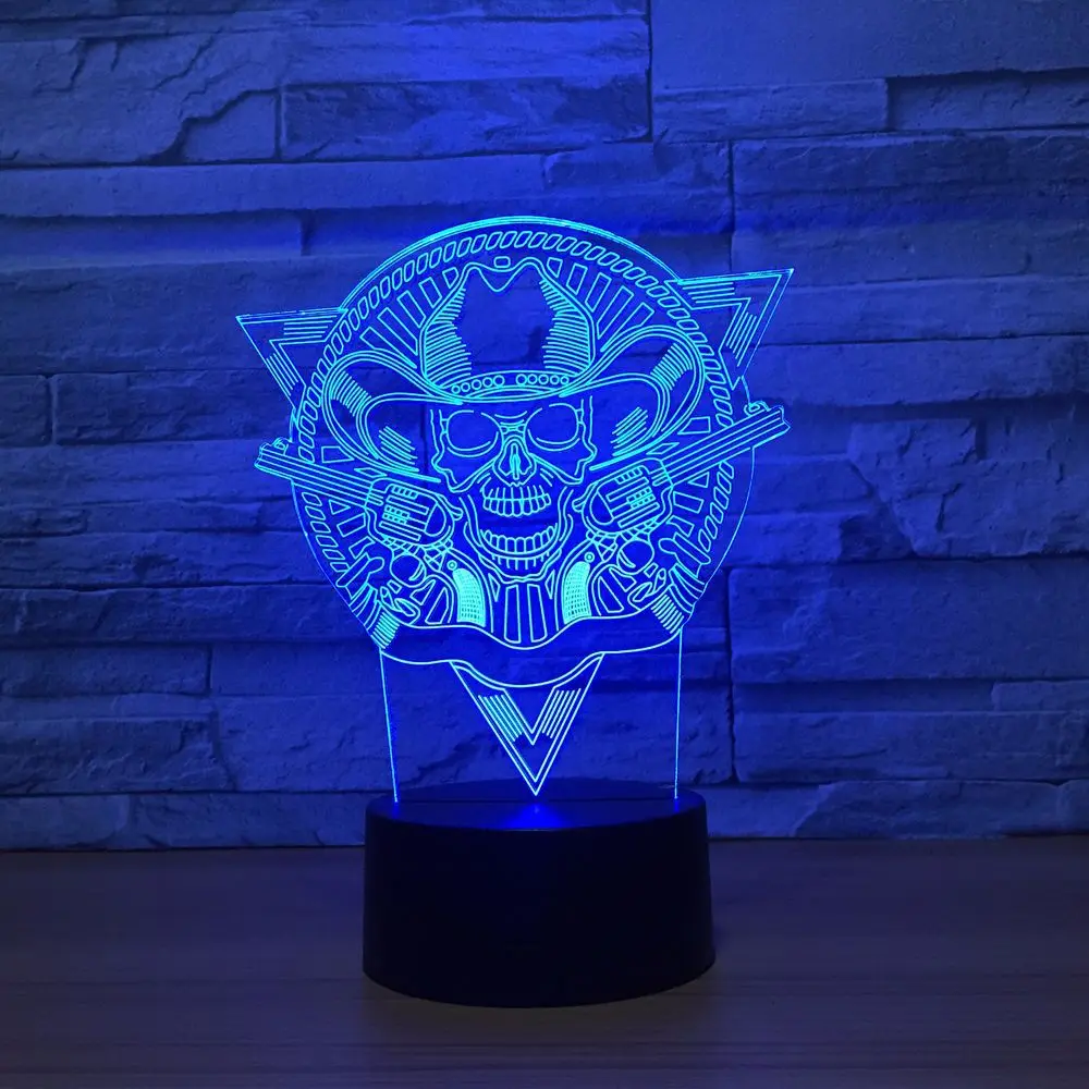 

Cool Skull Shape 3D Decor LED Night Light Color Change Kids Lamp Nightlight Novelty Lamp Decoration