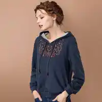 ARTKA frauen 2018 Herbst Neue Feste Farbe Ethnische Stickerei Hoodie Vintage Mit Kapuze Lange Hülse Allgleiches Comfy Hoodie VA10071C