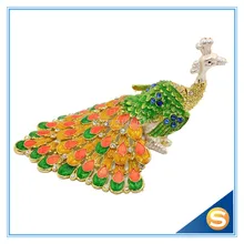 Wholesales Enamel handmade Peacock Jeweled Trinket Boxes Free Shipping Random Color