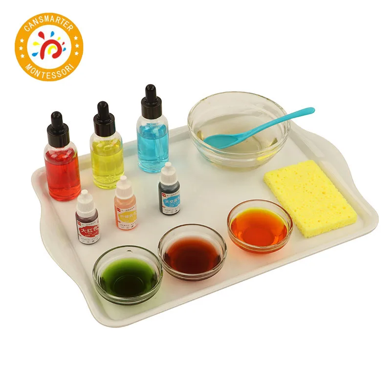  Montessori Material Color Mixing Activity Daily Life Children Toy Teaching Aids Tray Kids Toy Mini  - 4000032873176