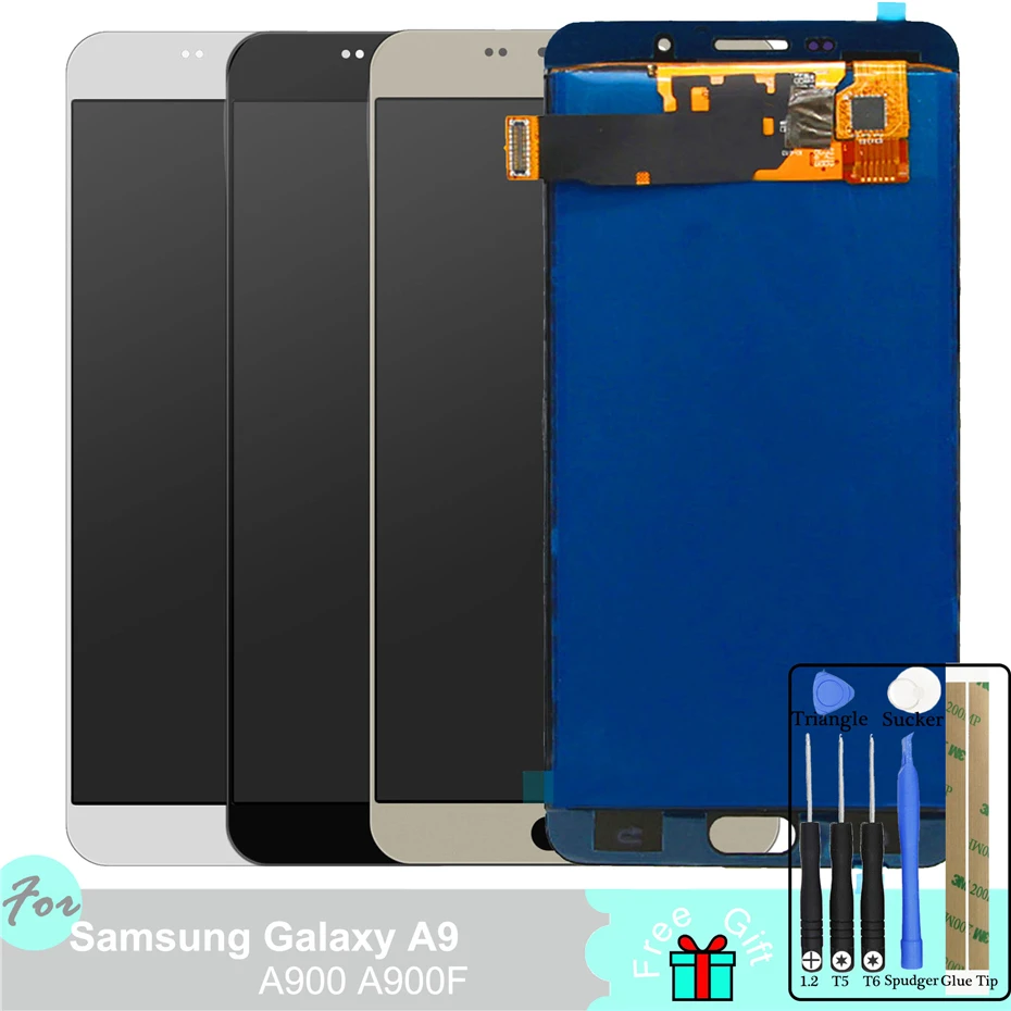 

A900 TFT LCD Display for Samsung Galaxy A9 A9000 A900 A900F Touch Screen Digitizer Assembly Adjust Backlight