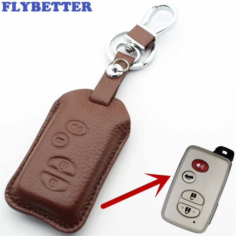Чехол FLYBETTER для смарт ключа Toyota Camry/Prado/Reiz L1836 чехол из натуральной кожи с 4 кнопками