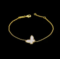 Top Quality OL Style Brand Jewelry Gold Color Fashion Black White Shell Butterfly Charm Bracelet&Bracelets for Women 1