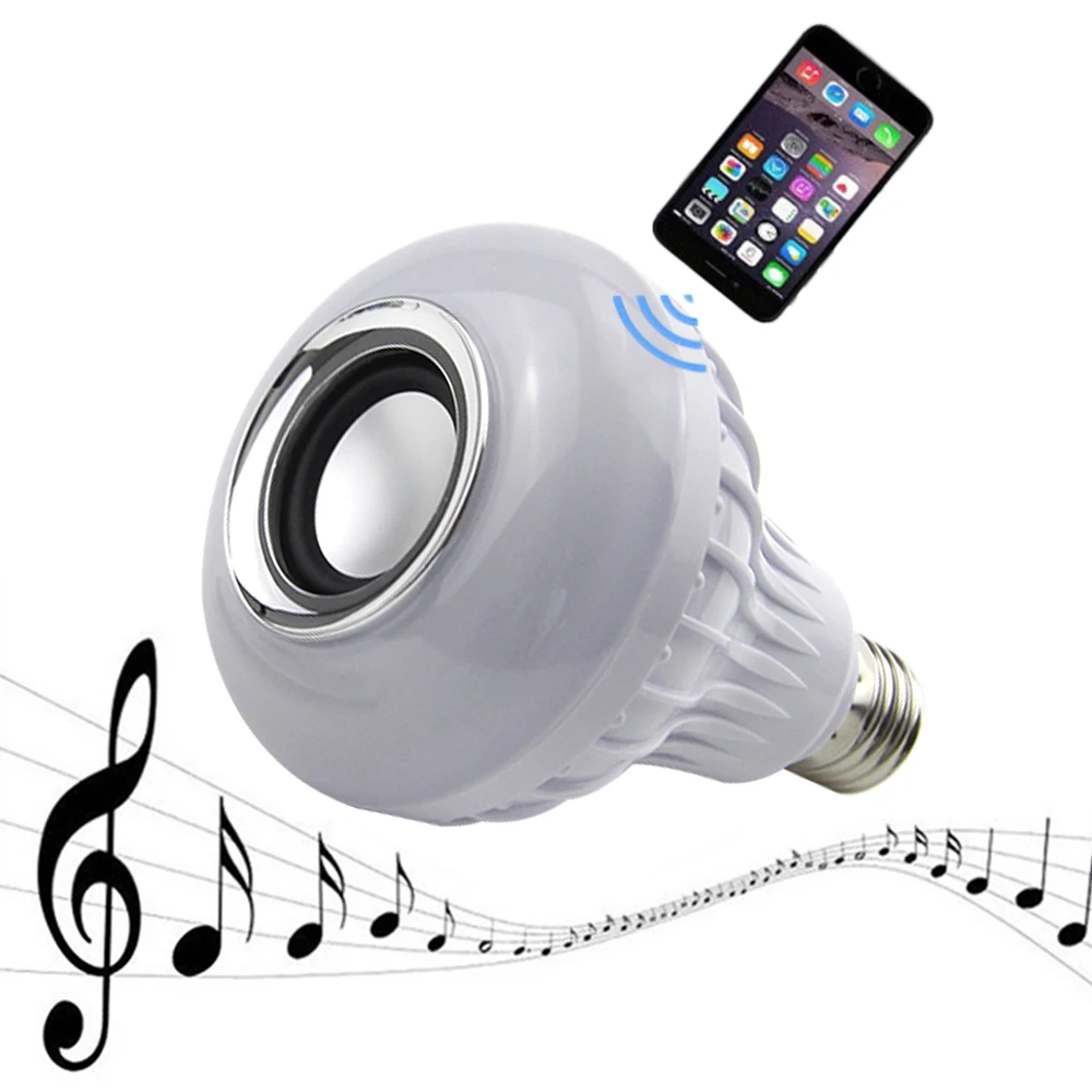 E27 Smart Bulb Light Dimmable 12W RGB Wireless Bluetooth Speaker Bulb Music Playing LED Light