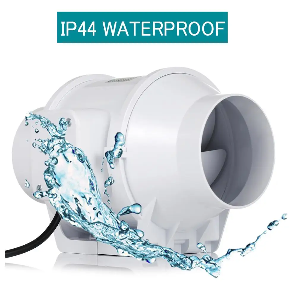 4'' Silent Home Inline Duct Fan 100mm Exhaust Fan 220V Blower Booster Ventilator Ventilation System Turbo Toilet Air Extractor