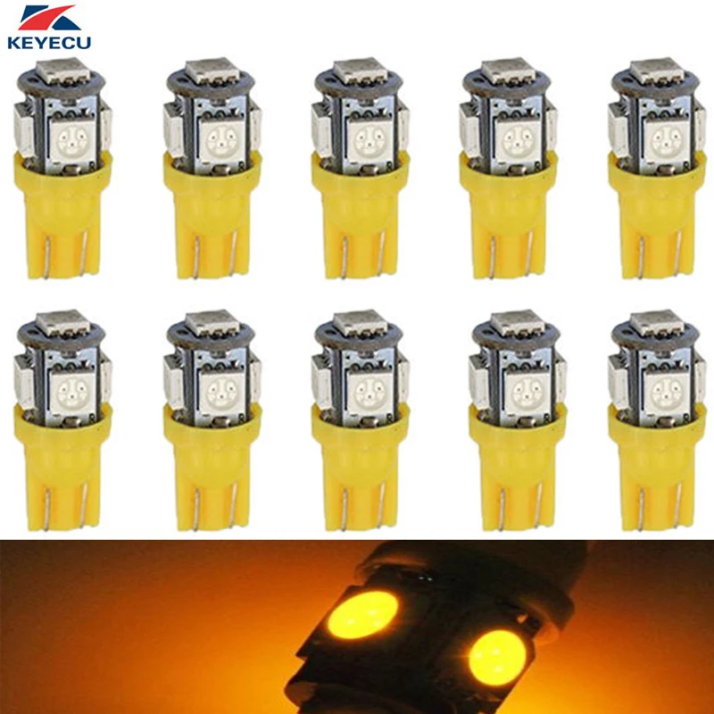 KEYECU 10 шт. T10 194 W5W 5050 5SMD светодиодные лампы для автомобиля/мотора внутренний Купол