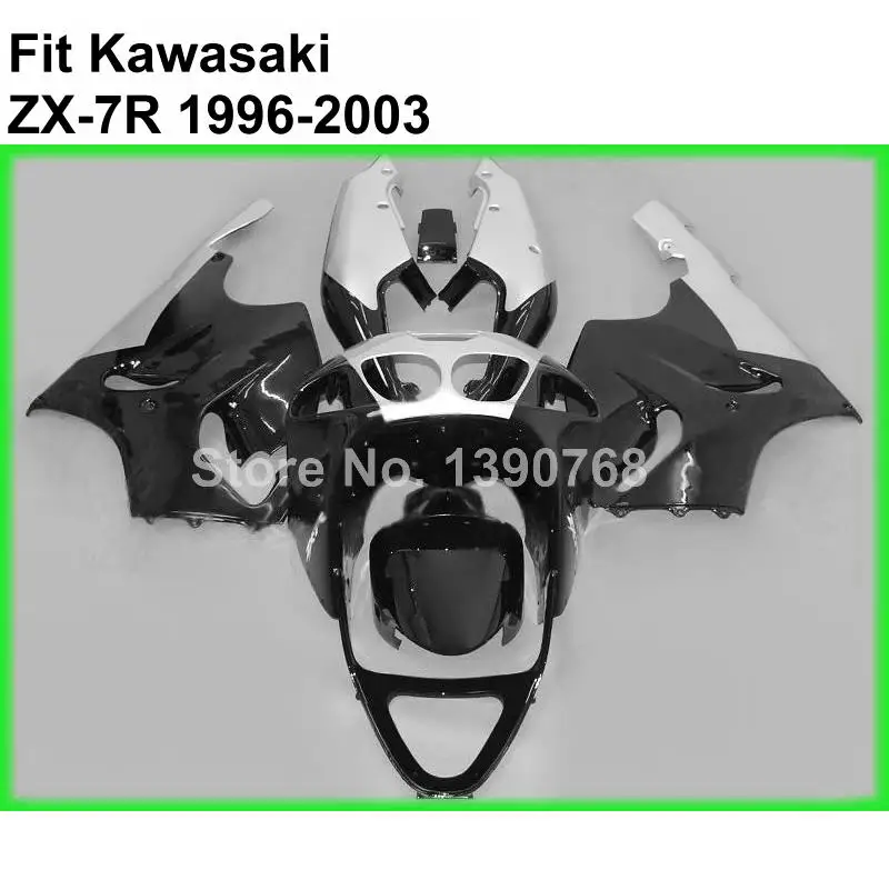 Высококачественный комплект обтекателей из АБС-пластика для 96-03 Kawasaki ZX 7R черные