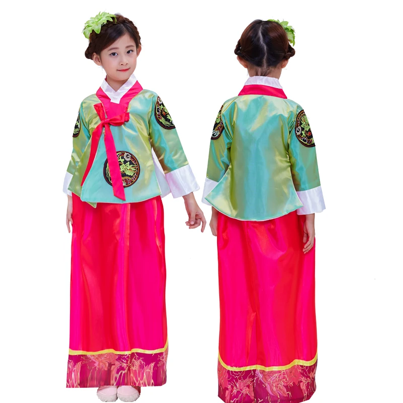 Древний корейский королевская одежда Традиционные обувь для девочек ханбок танцевальное платье Этническая меньшинств платье в азиатском