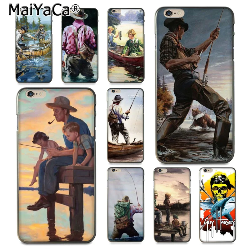 

MaiYaCa Go fishing painting Drawing TPU phone case for iPhone 8 7 6 6S Plus X 10 5 5S SE 5C Coque Shell