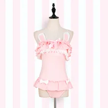 Купальник женский, черный с котом и пудрой, купальник кролик, лето 2018(China)