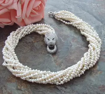 

Beautiful 20"6-7mm 9row White Round Pearl Necklace