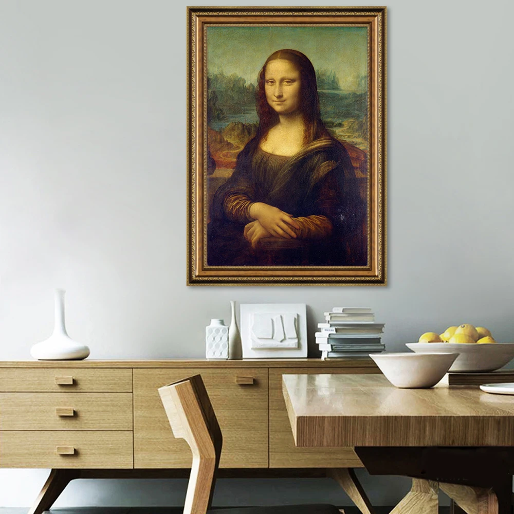 Классическая картина маслом леonardo Da Vinci The Mona Lisa Smile, печать на холсте, плакаты, Настенная картина для гостиной, домашний декор