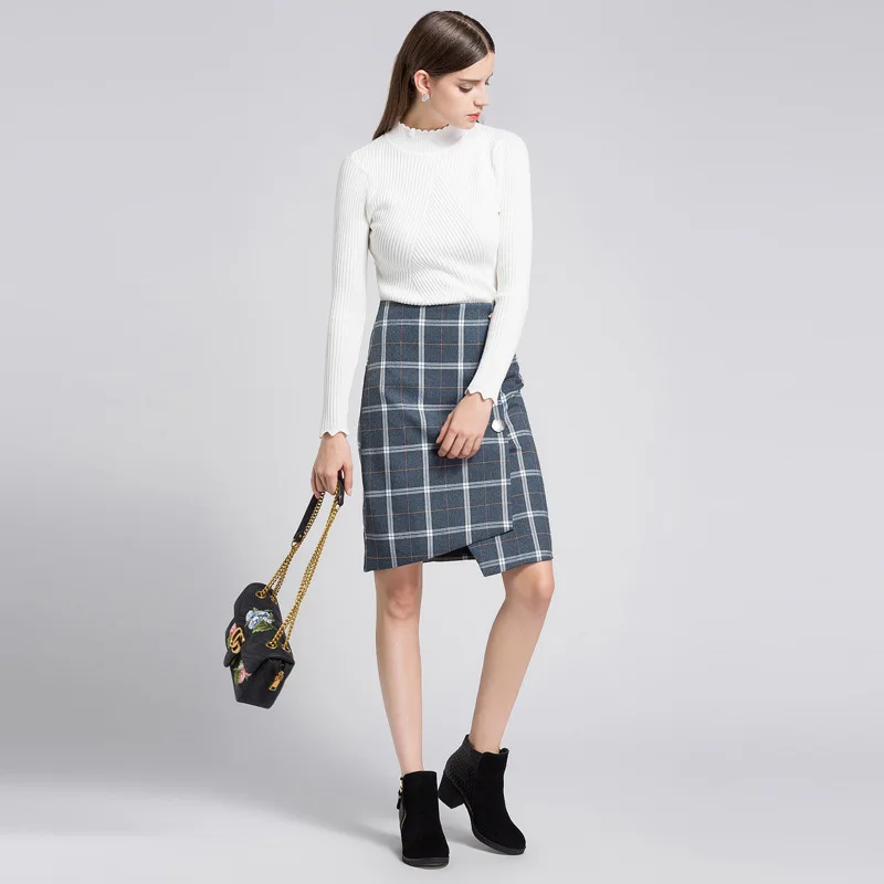 2018 Autumn Winter New Women Sweater Semi-high Collar Section Solid Color Stitching Thicker Pullover Knitted Sweaters Slim 2018 Autumn Winter New Women Sweater Semi-high Collar Section Solid Color Stitching Thicker Pullover Knitted Sweaters Slim