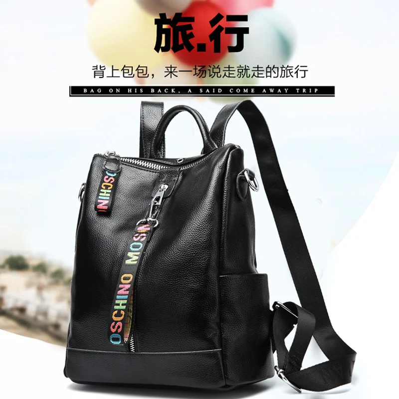 2019 New 100% Real Genuine Cow Leather Backpack Women Shoulder Bag School Backpacks Travel Satchel for Women's