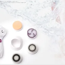 Щетка для лица электрическая вращающаяся машина для умывания лица DuPont лицевая щетка ультразвуковая, на батарейках 2 файла выбор 4 щетки Головки