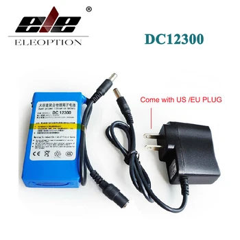 

ELEOPTION Portable DC12300 DC 12V 3000mAh Li-ion Super Rechargeable Battery Pack with Plug + Charger For transmitter CCTV camera