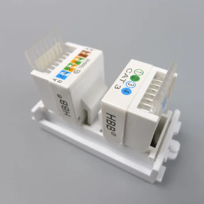 Соединительная настенная пластина RJ45 и RJ11 с двумя портами keystone поддержка сделай