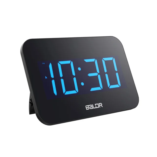 Baldr Electronic LED Digital Desk Clock with Blue Backlight Desktop