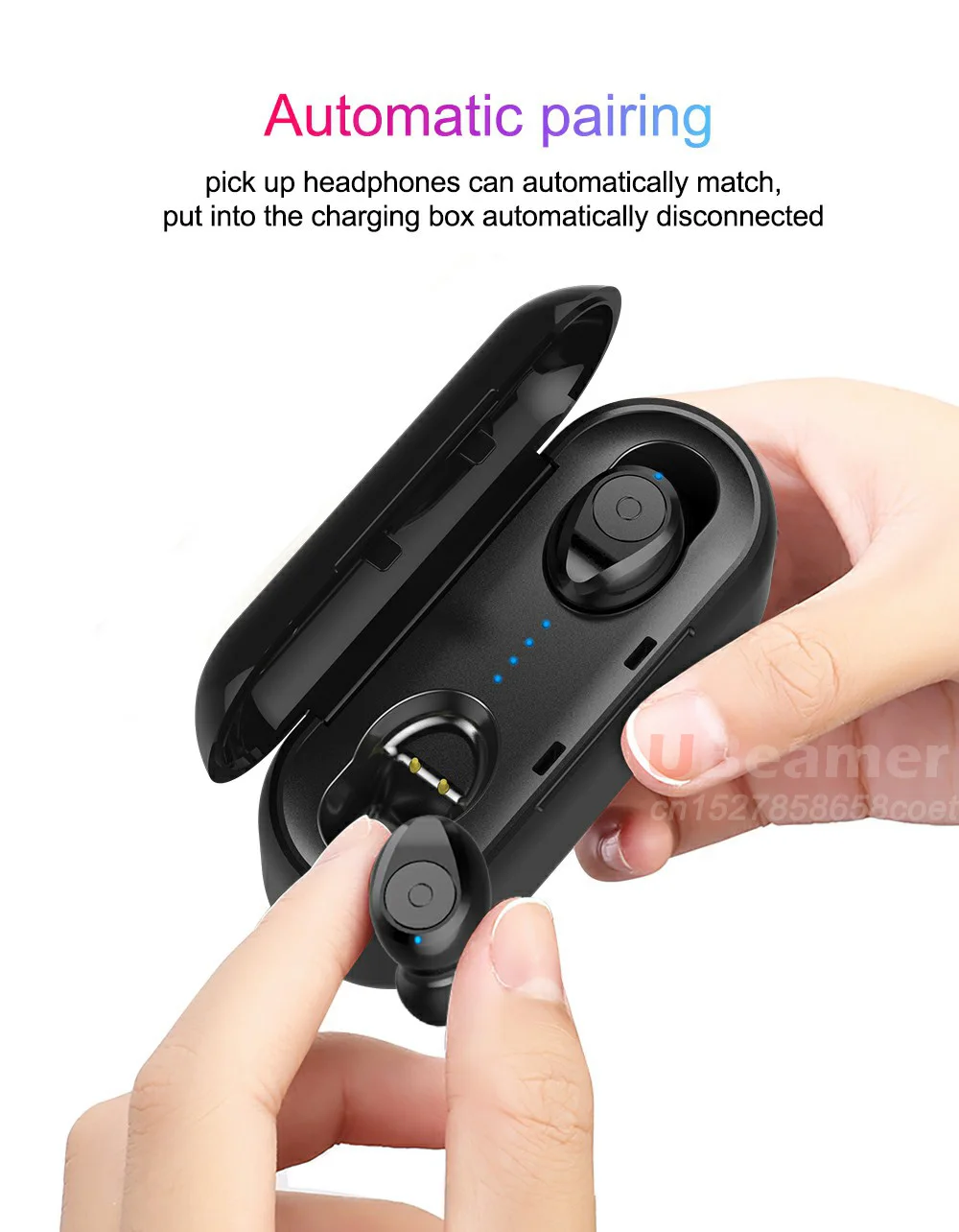 In Store Ubeamer TWS Bluetooth 5.0 Earphone Long Standby. Wireless Headset 1500mAH Battery Case for music/call HIFI earphone