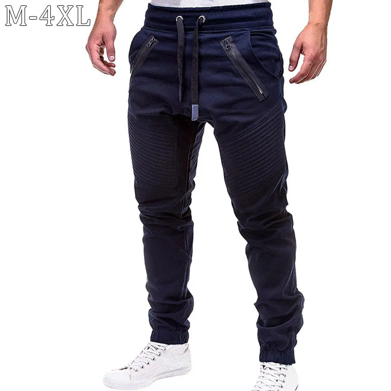 

New Sweat Pants Men Mid Waist Drawstring Streetwear Trousers Men Casual Solid Mens Joggers Pants Plus Size 4XL Pantalones Hombre