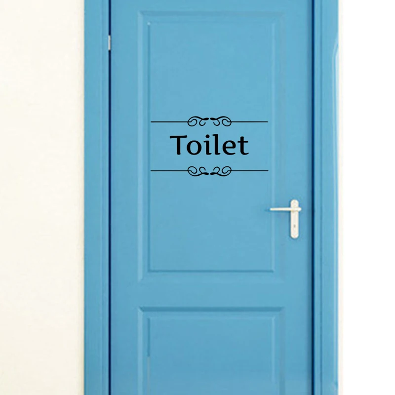 Vintage Toilet Wall Sticker Bathroom Door stickers Decor ...