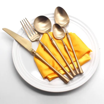 

Stainless Steel Rose Golden Cutlery Set Matt Dinnerware Tableware Dinner Knife Fork Western Foods Tools Kitchen Accessories
