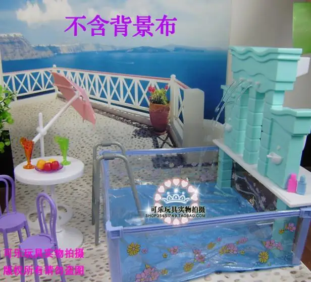 Подлинная принцесса Барби пляжное кресло дом мечты Мебель 1/6 bjd аксессуары для кукол летний бассейн набор игрушка подарок - Цвет: Белый