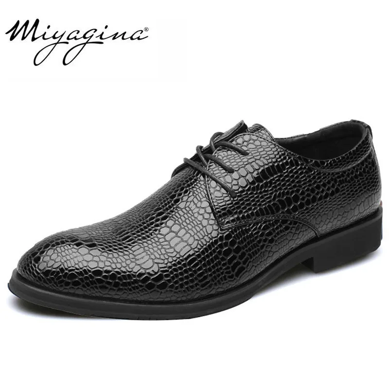 

MIYAGINA Fashion Oxford Business Men Shoes Spring Autumn Genuine Leather High Quality Soft Casual Breathable Men's Flats