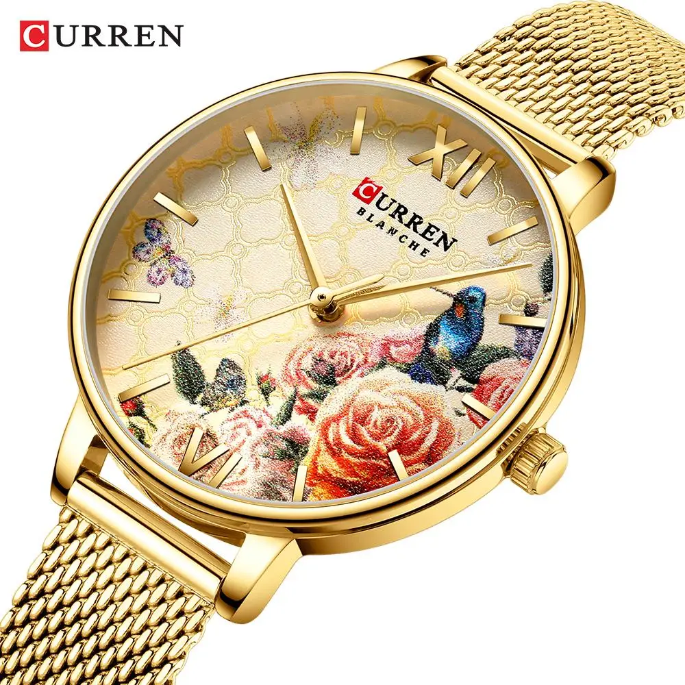 CURREN Модные Повседневные кварцевые часы креативные женские Классические