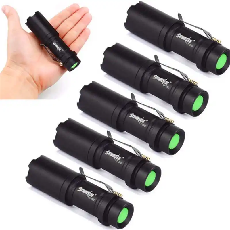 5X Mini Q5 7W 2000Lm LED Flashlight Torch Lamp Adjustable Focus Zoom Light powerful led flashlight led torch 14500 #4S5 (1)