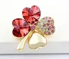 Austrian Crystal four leaf clover Brooch romantic cute fashion jewelry accessories charms women girl lover quality ► Photo 3/6