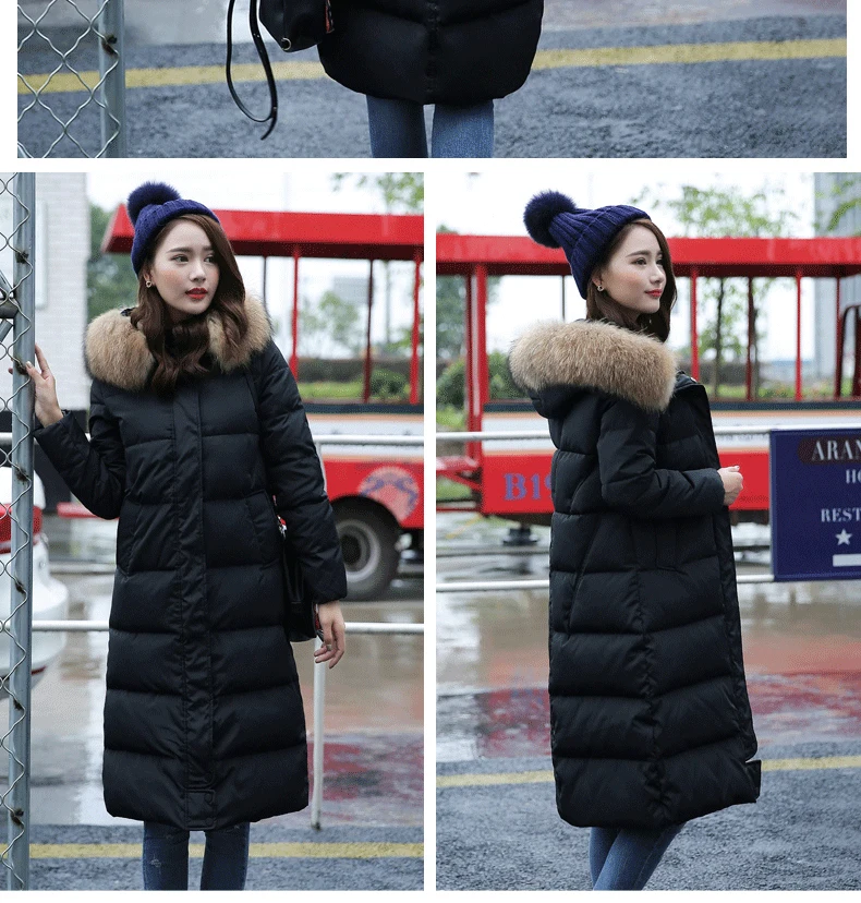 Perfect Winter women down coat 2018 fashion new solid color mid-long hooded fur collar Thickening High-end warm female down jacket ll811 8 Perfect Winter women down coat 2018 fashion new solid color mid-long hooded fur collar Thickening High-end warm female down jacket ll811 8