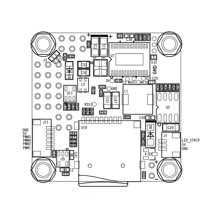 Betaflight F4 Pro(V2) управление полетом Встроенный OSD/BEC для гоночного дрона FPV DIY квадрокоптера F20436