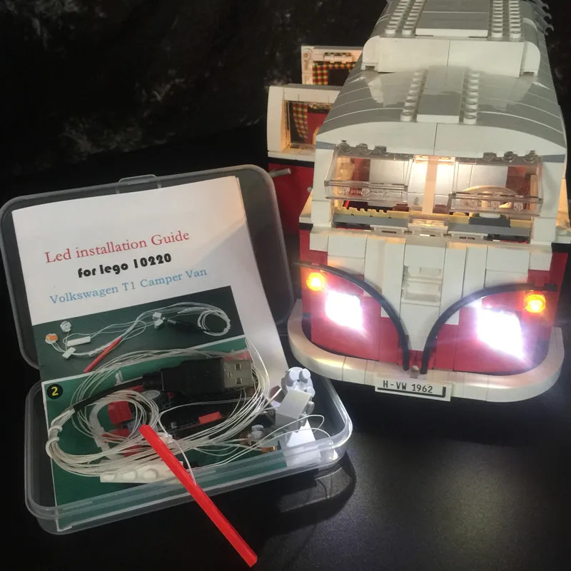

JULITE new updated Light Bricks Led Kit for Creator 10220 / 21001 the T1 Camper Van Building Blocks car Compatible with Lego